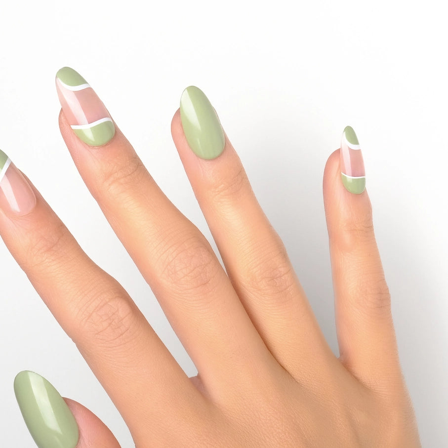 Matcha Press on nail Kit avec Colle